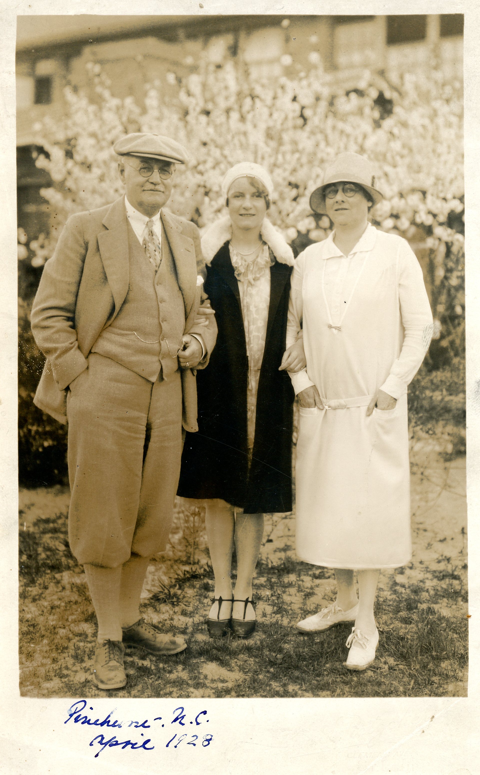 Monochrome photograph of Donald Ross, Lillian and Florence ...