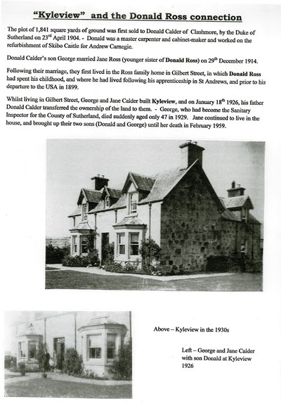 Photocopy of a booklet entitled ‘Kyleview’ The Donald Ross connection
