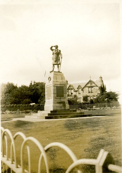 Monochrome photograph of Dornoch War Memorial