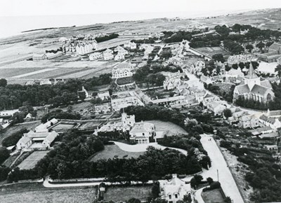 Aerial view of Dornoch from the west