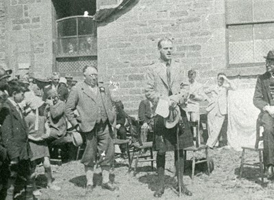 The Duke of Sutherland addressing a gathering