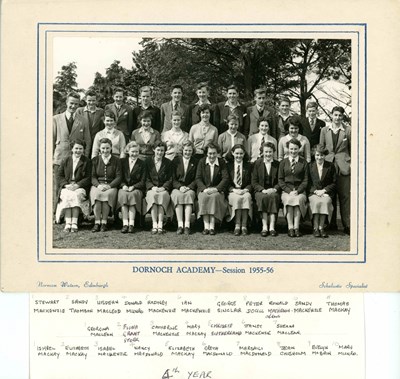 Dornoch Academy 1955-56 4th year Class Photo