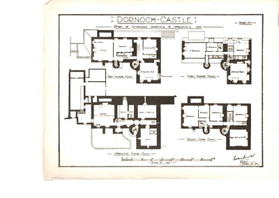 Plan of proposed additions and alterations to Dornoch Castle, 1925