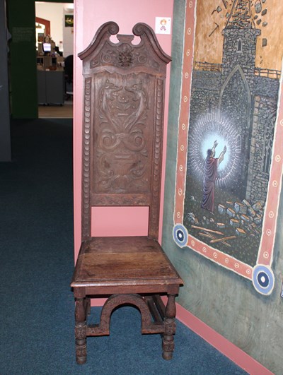 Carved wooden chair
