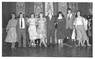 Photograph of Dornoch Academy Staff at a Christmas Social function