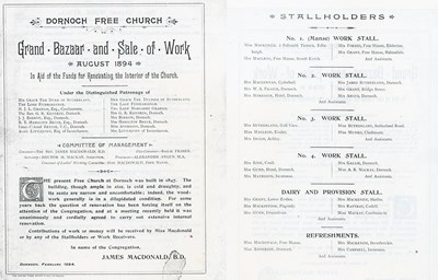 Dornoch Free Chruch Grand Bazaar