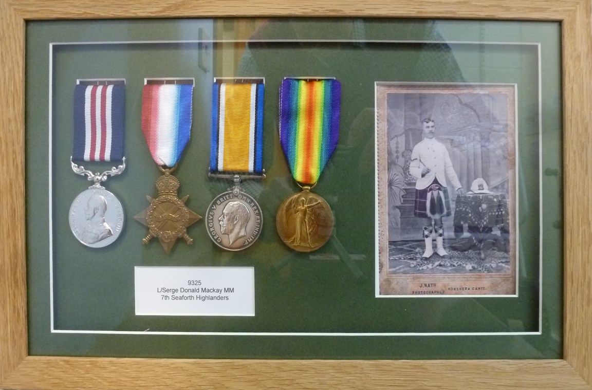 Display case of Donald Mackay MM Seaforth Highlanders