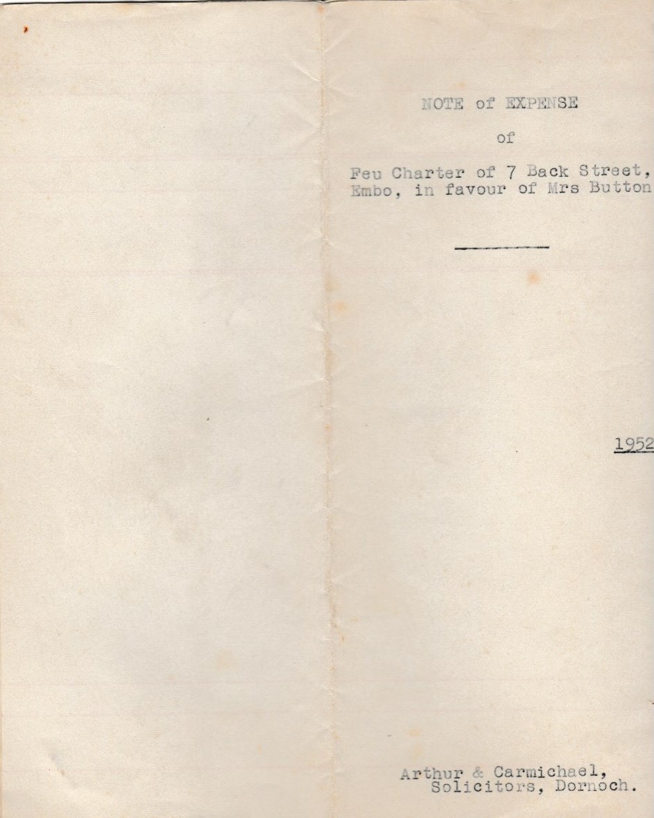 Note of Expense of Feu Charter 7 Bank Street Embo