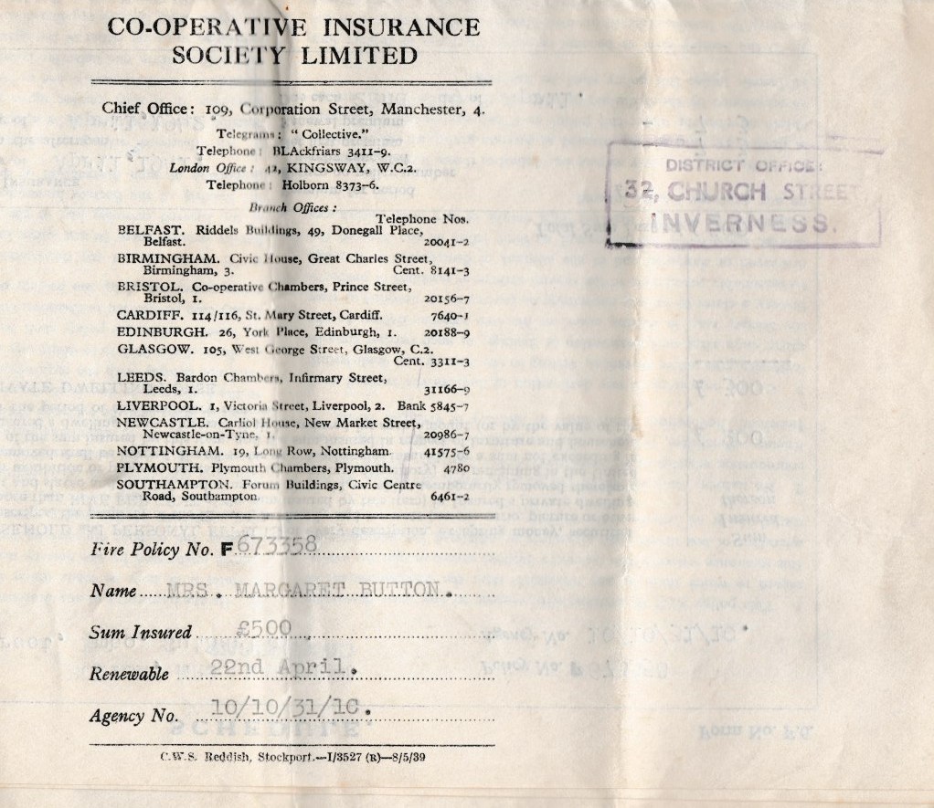 Co-operative Insurance Society Ltd Fire Insurance