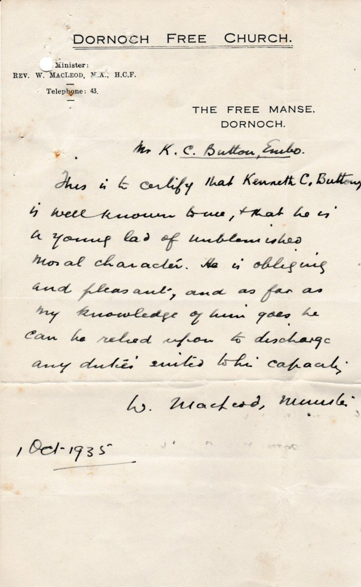 References for Kenneth Button