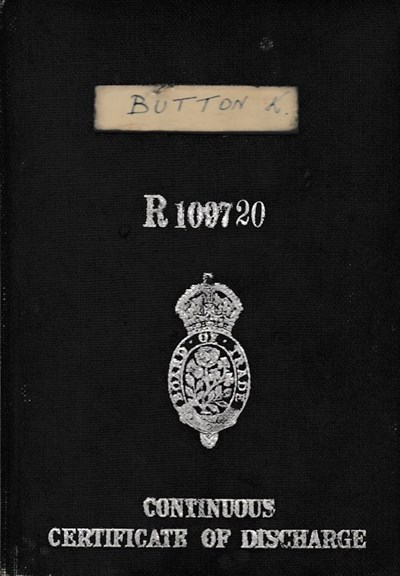 Continuous Certificate of Discharge Numbered R109720 for Button K