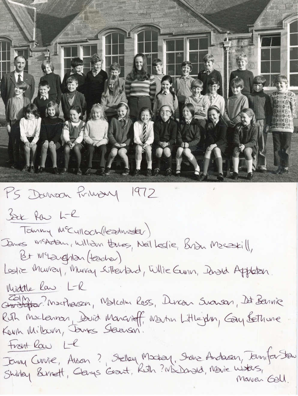 Dornoch Primary School photograph 1972