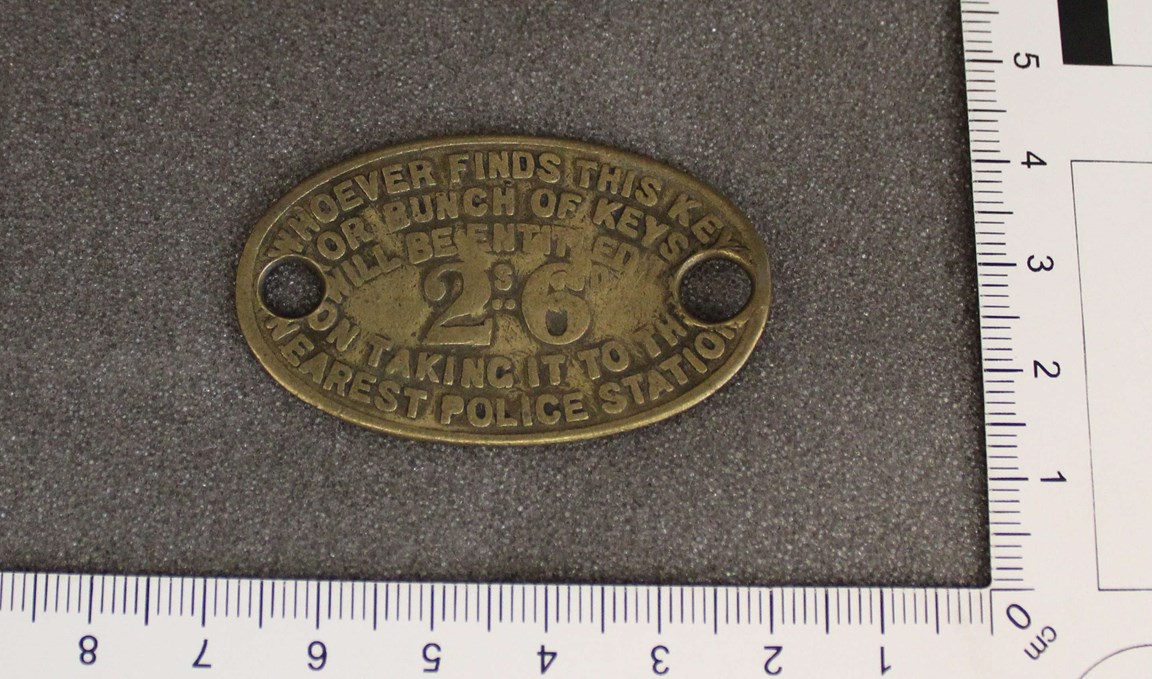 Brass disc key fob