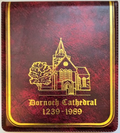 Notebook/ Jotter with red plastic cover embossed with gold