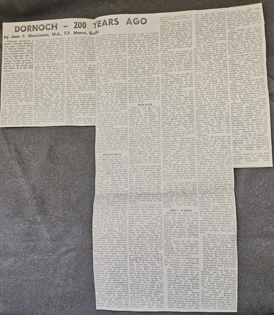 Dornoch as a Royal Burgh in the 17th century