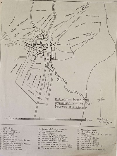 Old map of Burgh of Dornoch