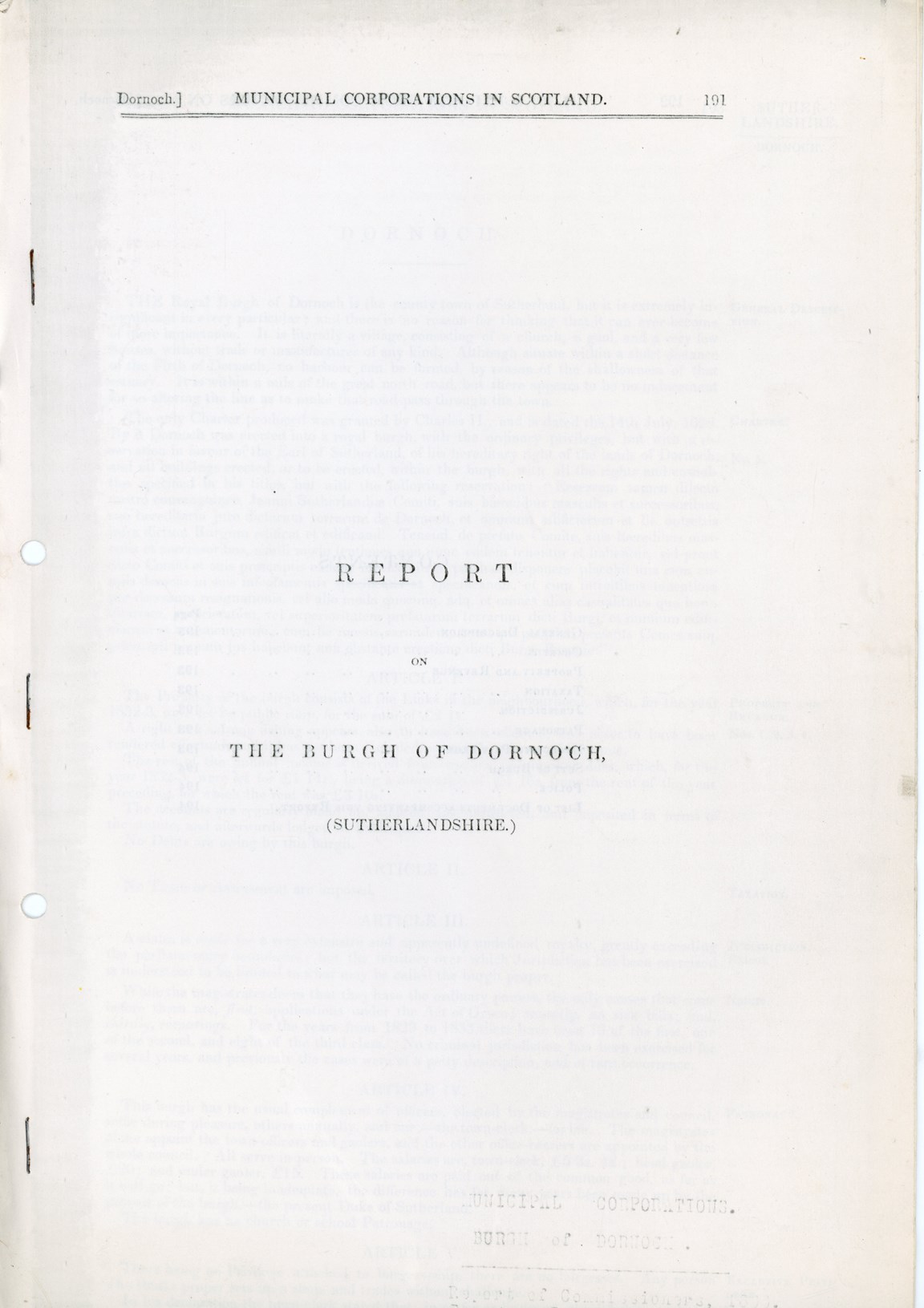 Report from Commissioners on Municipal Corporations in Scotland