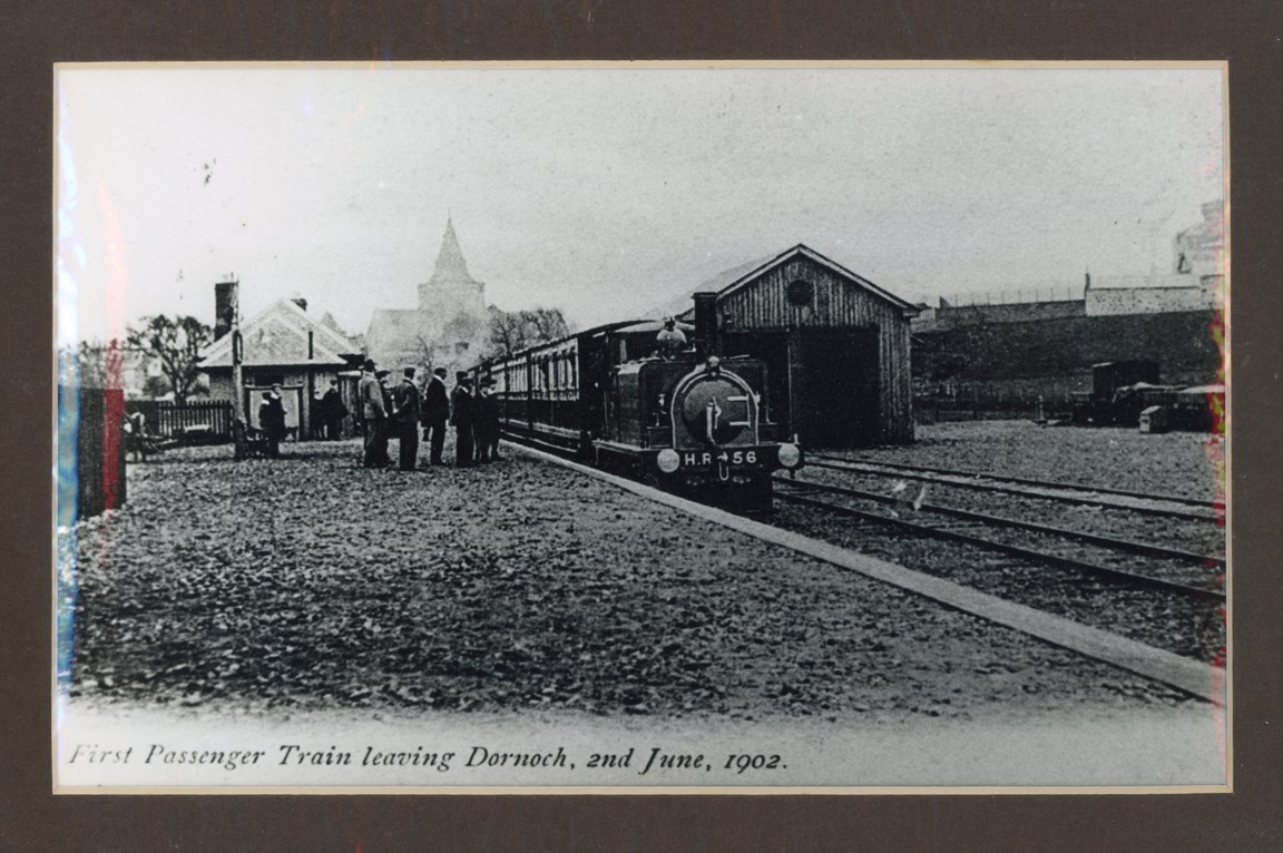 First passenger train leaving Dornoch 2nd June 1902