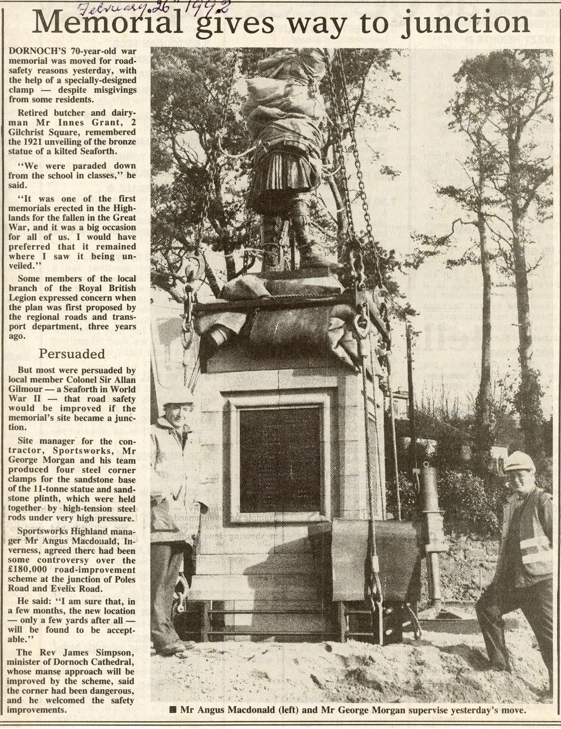 Memorial gives way to junction