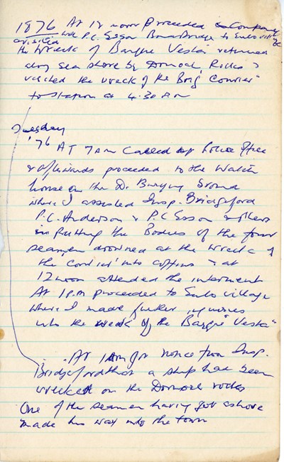Notebook of Police handwritten notes