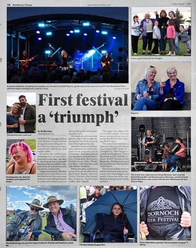 Dornoch Inaugural Beer and Music Festival 2025