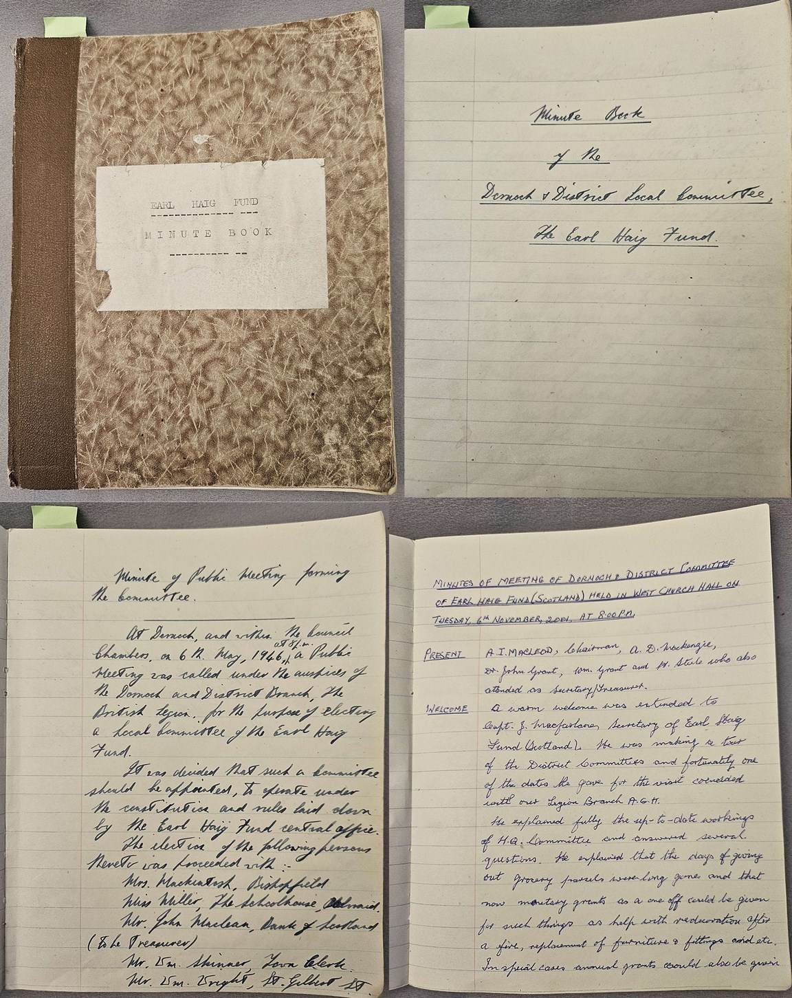 Minute Book of the Earl Haig Fund, Dornoch and District Local Committee