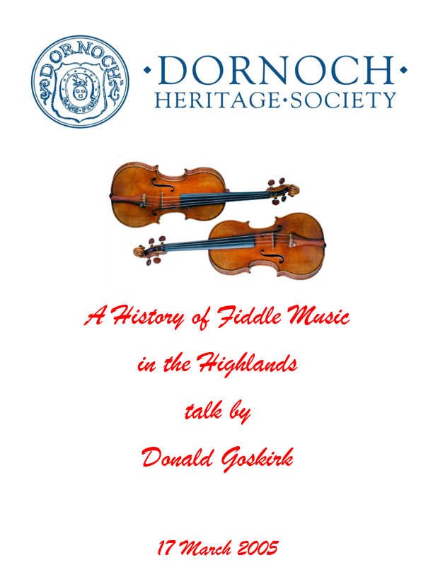 A History of Fiddle Music in the Highlands