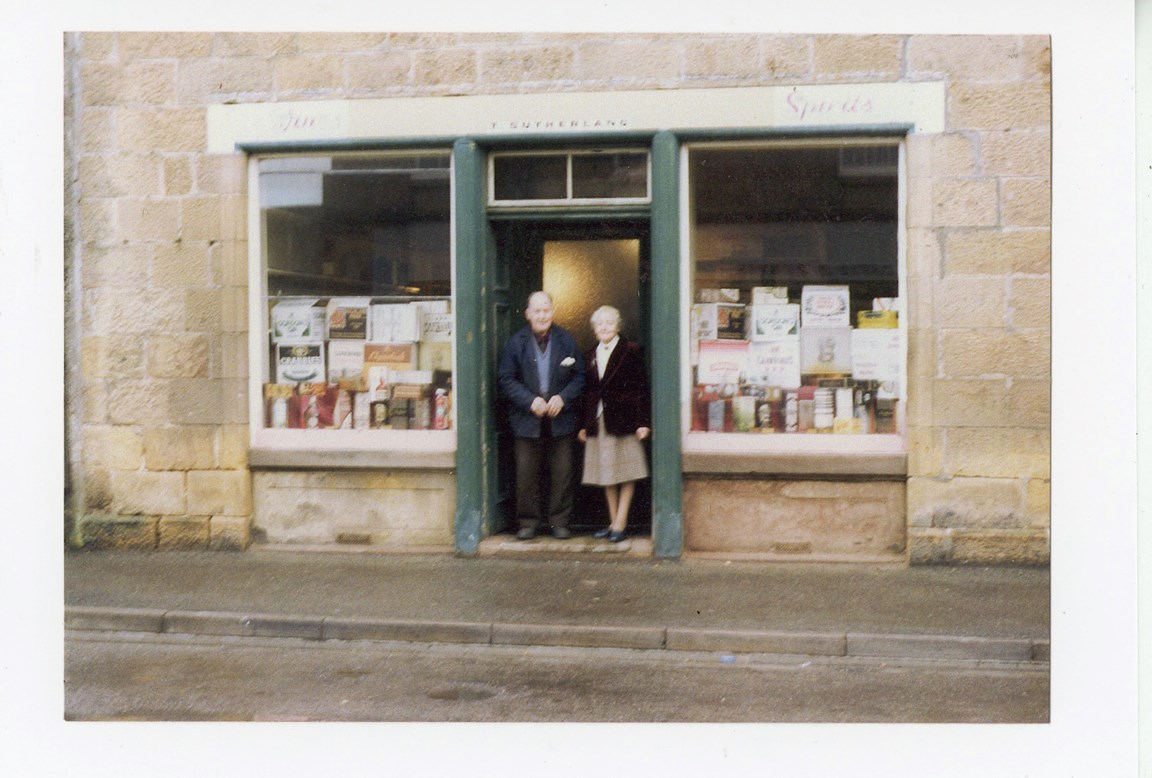 Tom and Isa Sutherland outside their shop