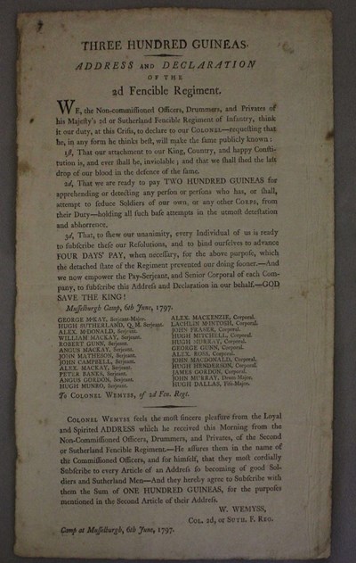 Address and Declaration of the Fencible Regiment.