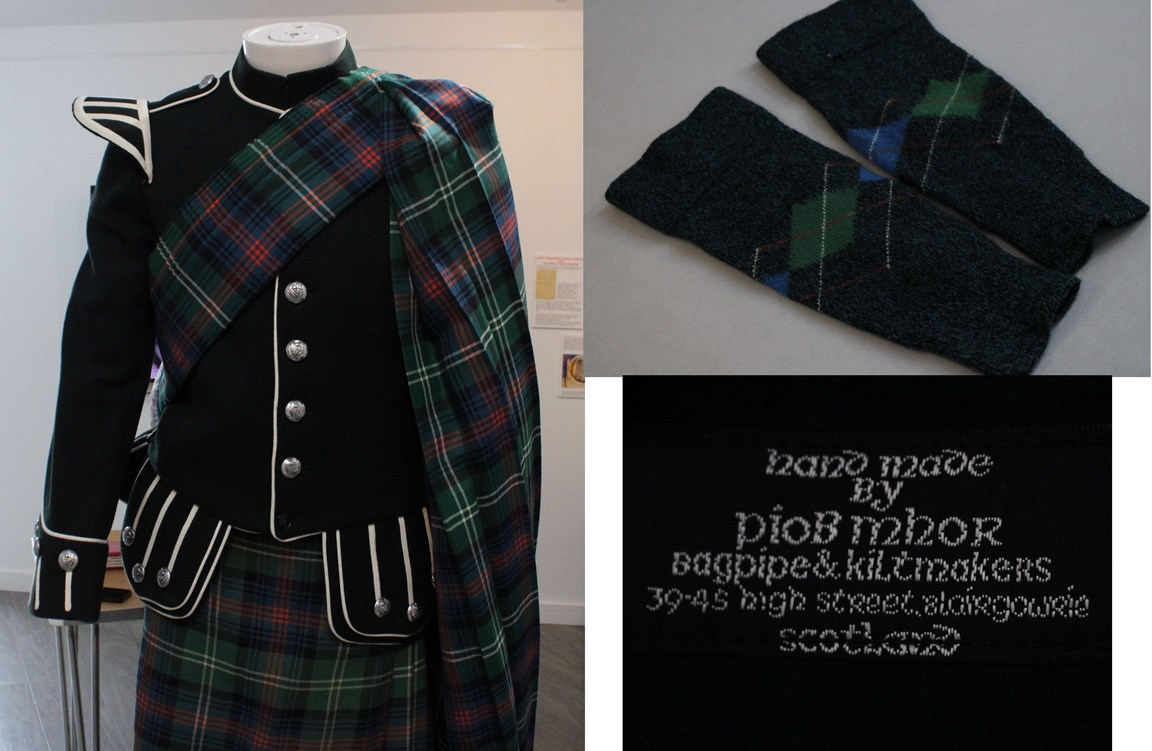 A Piper's Highland Dress Outfit in Sutherland Tartan