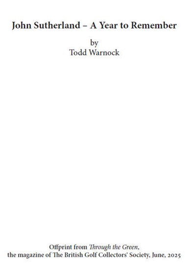 John Sutherland - A Year to Remember