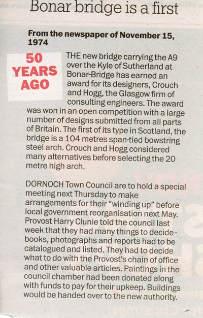 Bonar Bridge is a first