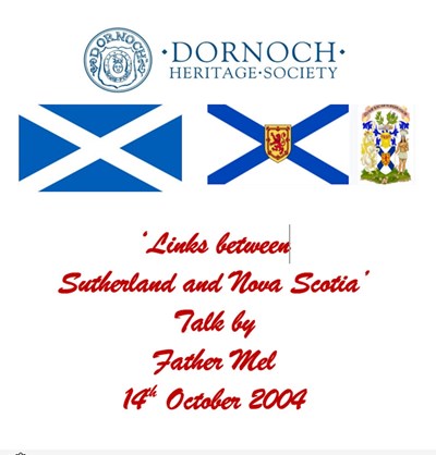Links between Sutherland and Nova Scotia