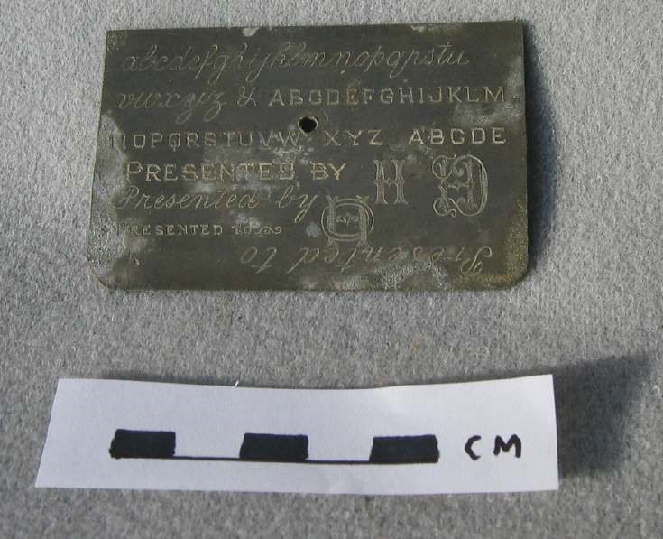 Watchmaker's engraving test piece