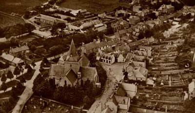 Aerial view of Dornoch Cathedral & town centre