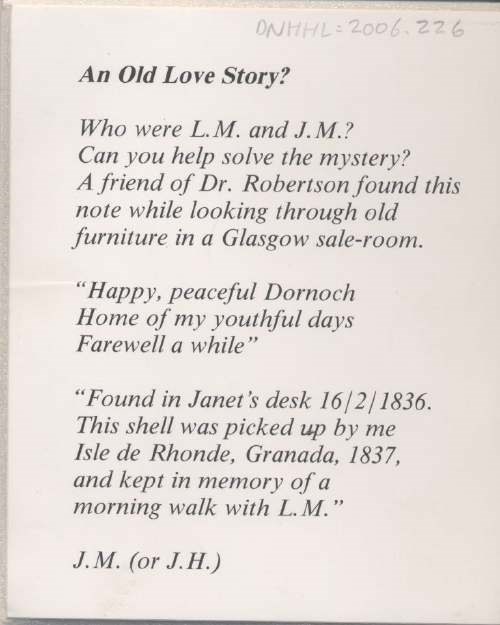 Poem by a relative of Provost Fraser