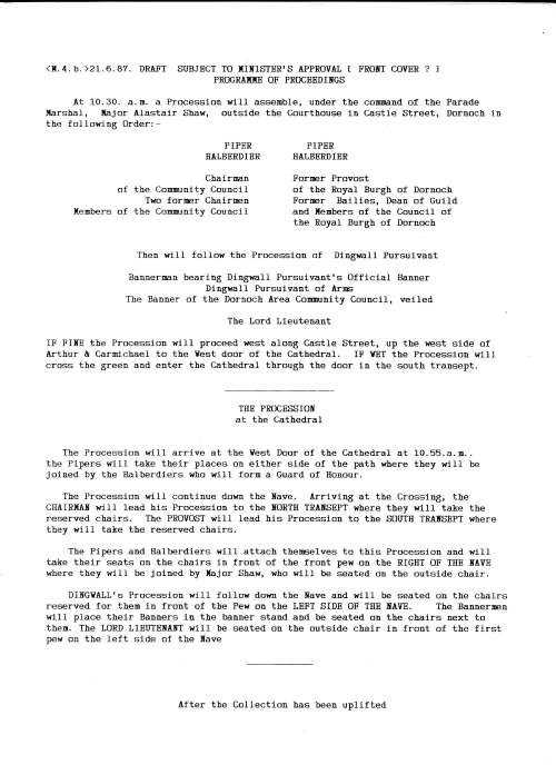 Grant of Arms to Dornoch Community Council