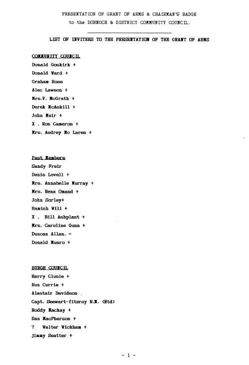 Grant of Arms to Dornoch Community Council