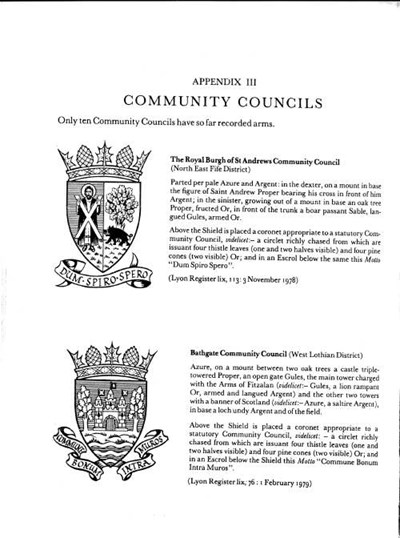 Community Councils recorded arms