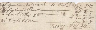 Rent receipt Hugh Graham 1806