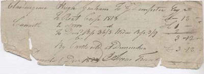 Rent receipt Hugh Graham 1813