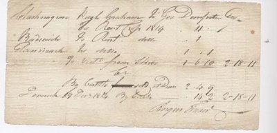Rent receipt Hugh Graham 1814