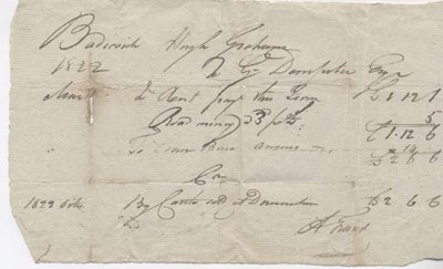 Rent receipt Hugh Graham 1822