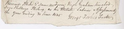 Statute labour receipt Hugh Graham 1825