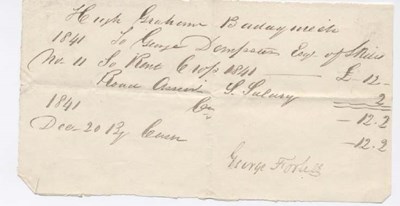 Rent receipt ~ Hugh Graham 1841