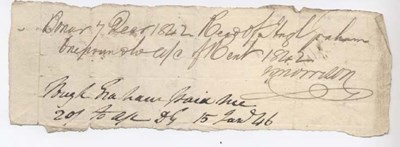 Rent receipt ~ Hugh Graham 1842