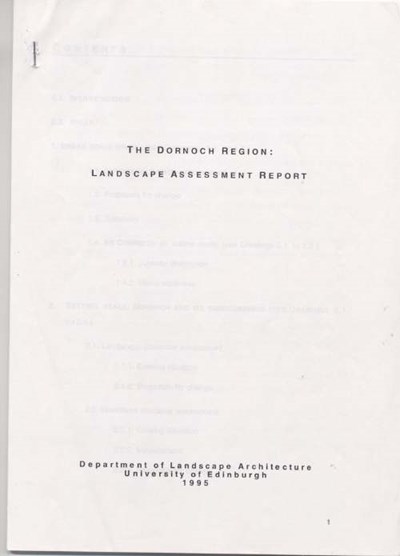Dornoch Region Landscape Assessment Report 1995