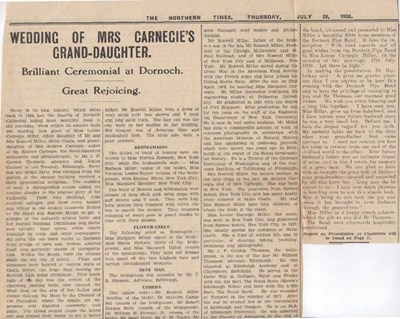 Wedding of Mrs Carnegie's Grand-Daughter