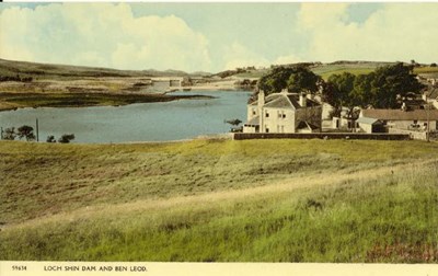 Furness Postcard Collection -  Loch Shin Dam and Ben Leod