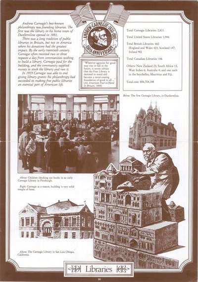 Illustration from a set of 21 posters of the life of Andrew Carnegie